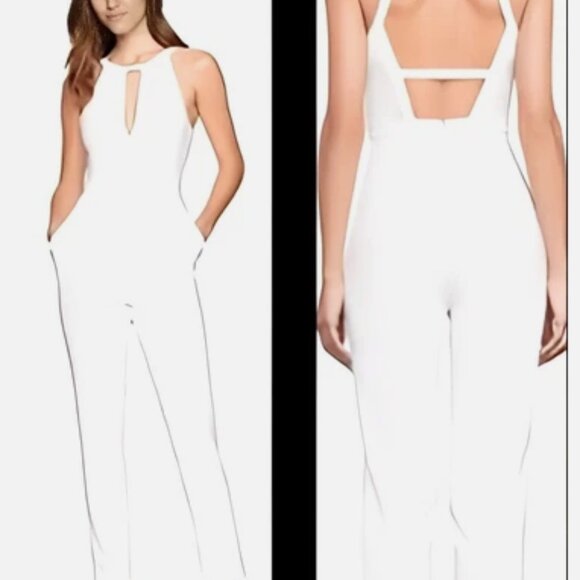 BCBGMAXAZRIA Halter Keyhole Jumpsuit – White / Size 6 - Picture 2 of 6